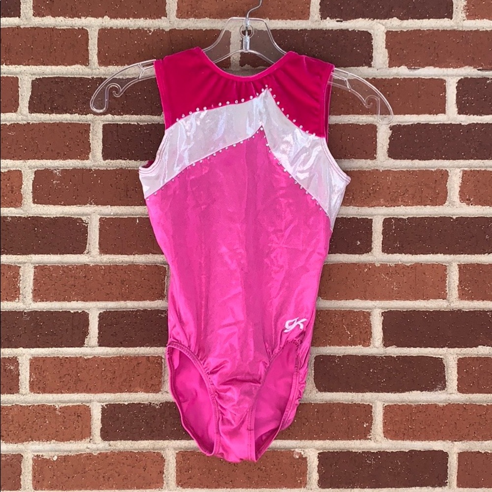 GK Pink and White Leotard with Sequins